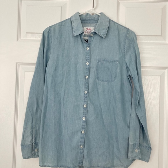 NEW Justice Bottom Down Denim Shirt with Embroidery on the back. - Picture 5 of 9